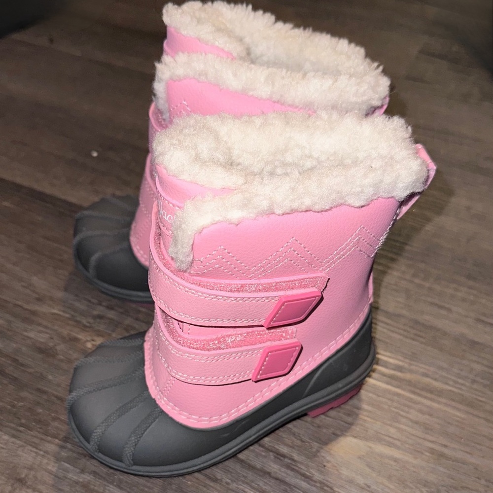 Cat & Jack Pink and Gray Kids Rain & Snow Boots